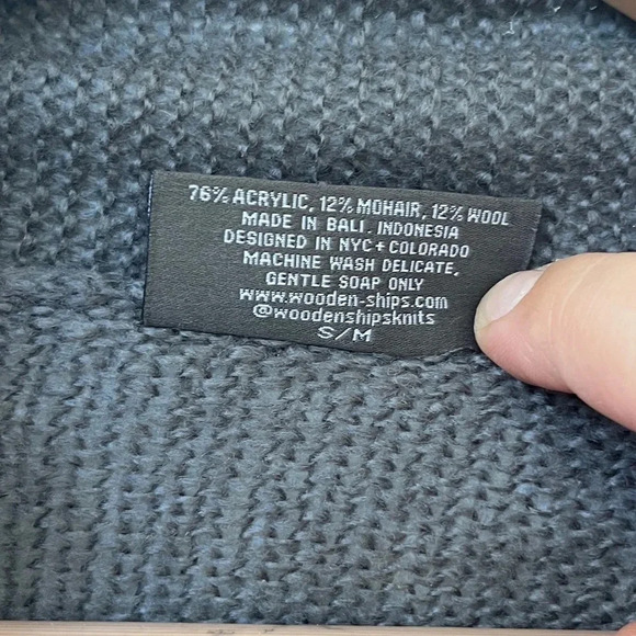 Wooden Ships Paola Buendia Sz S/M Anthropologie Gray Open Cardigan Lightweight - Picture 4 of 11